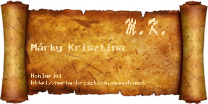 Márky Krisztina névjegykártya